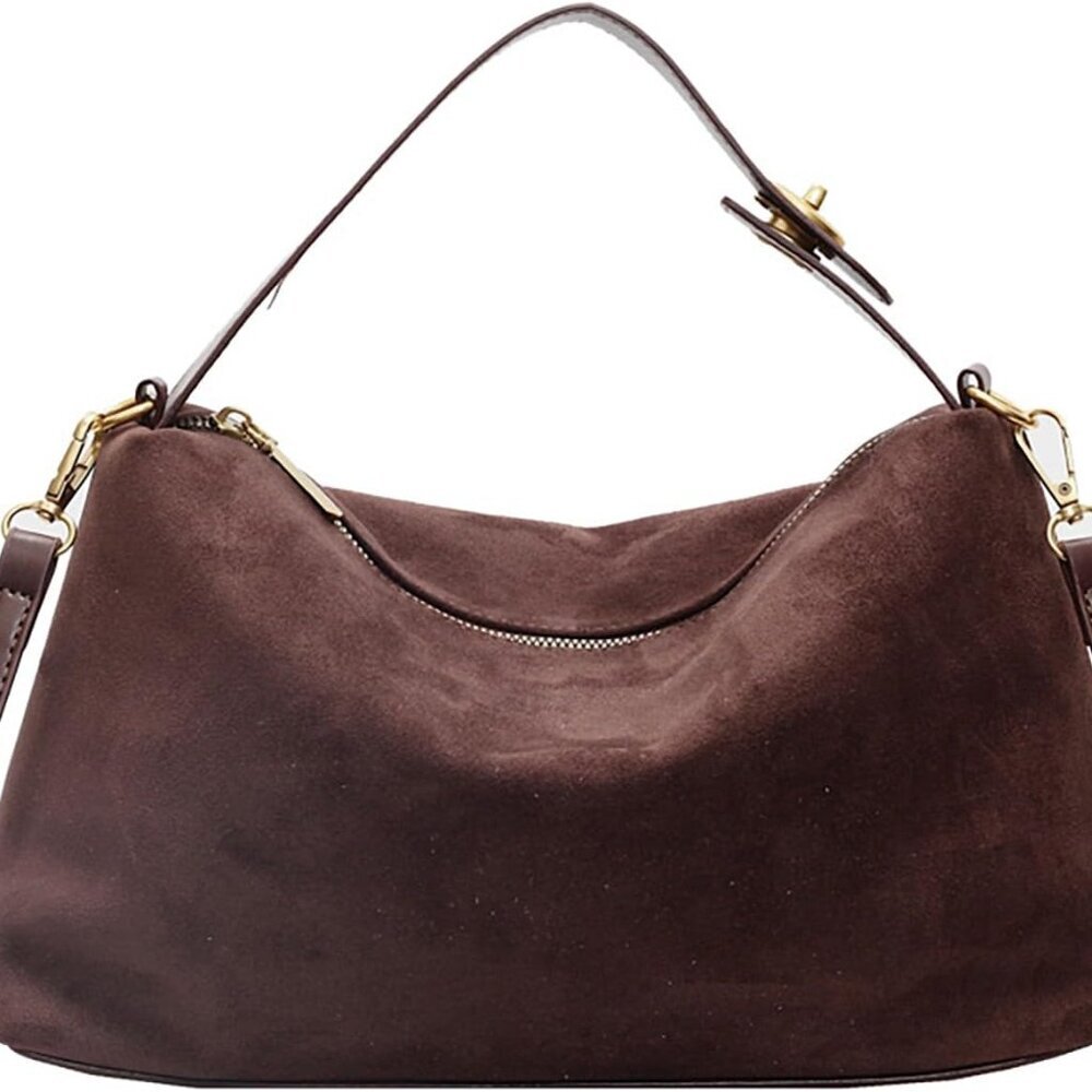 Elegant Brown Suede Women's Bag